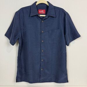 Woody’s Retro Lounge Blue Silky Aloha Shirt M